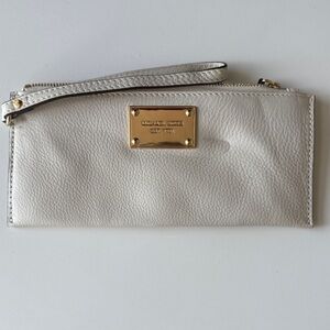 Michael Kors Gold and Cream Wristlet